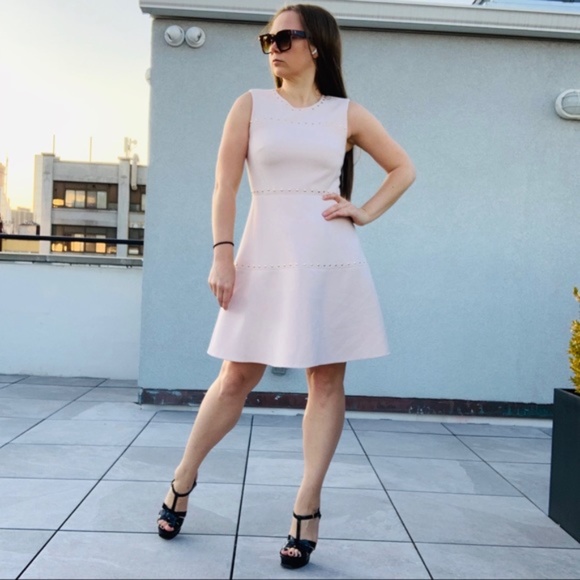 Kate Spade Rose Gold Studs Blush Pink A-Line Dress - Picture 14 of 15